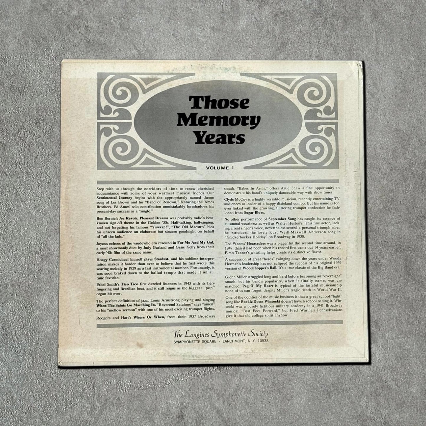 Those Memory Years Vintage Record Vinyl Other