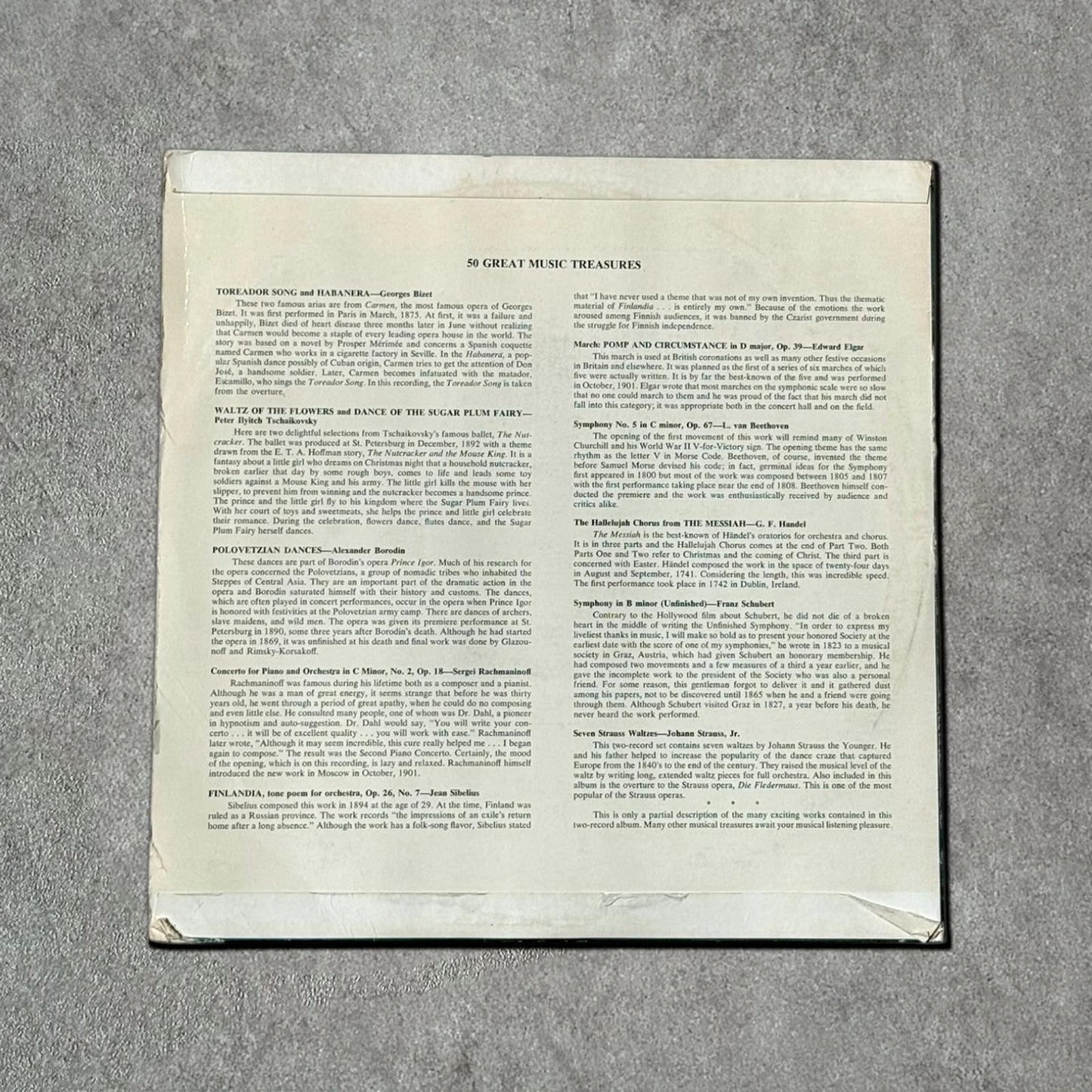 50 Great Music Treasures Vintage Record Vinyl Other