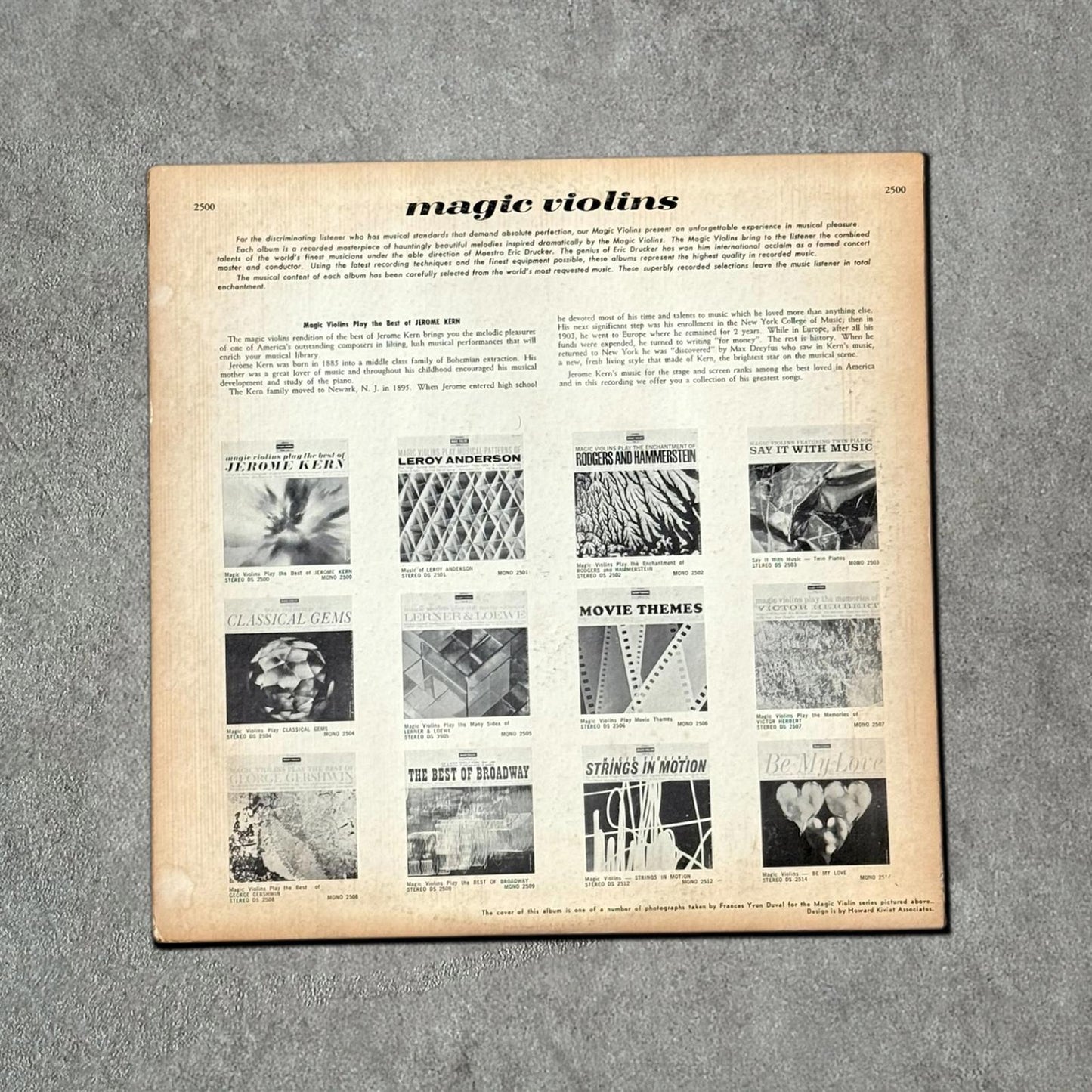 Jerome Kern & Magic Violins Vintage Record Vinyl Other