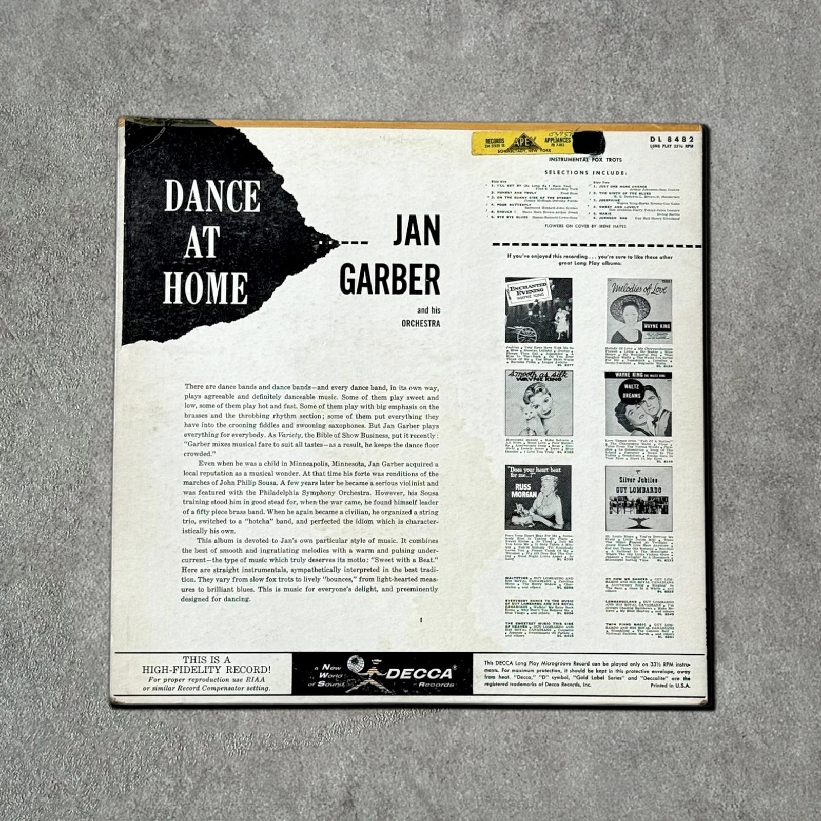 Jan Garber “Dance At Home” Vintage Record Vinyl Other