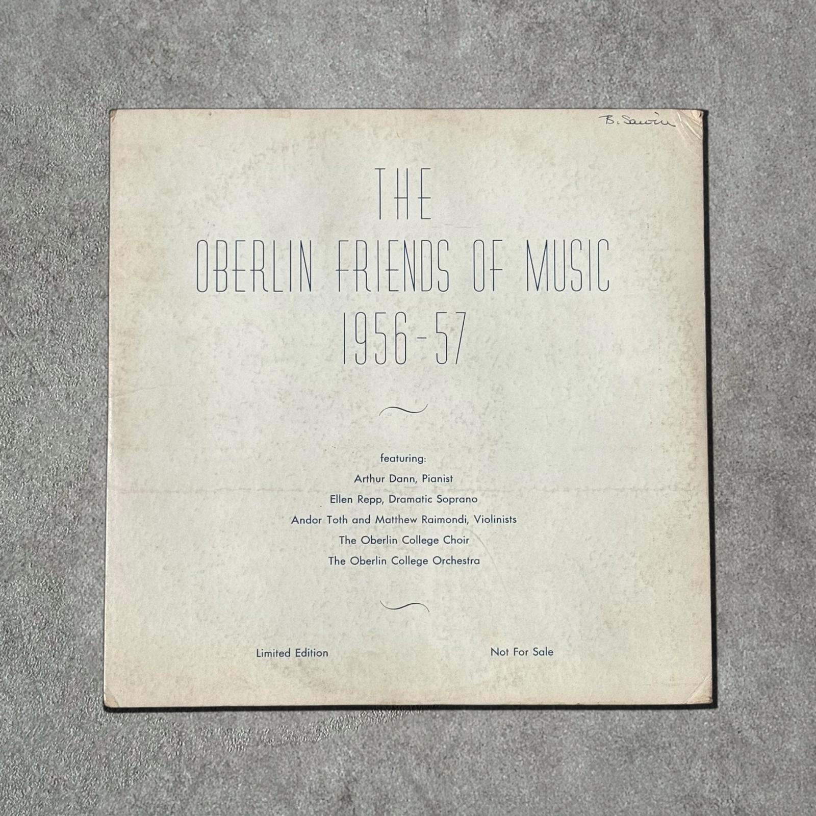 “The Oberlin Friends Of Music 1956-57” Vintage Record Vinyl Other