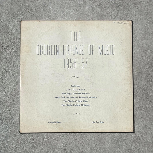 “The Oberlin Friends Of Music 1956-57” Vintage Record Vinyl Other