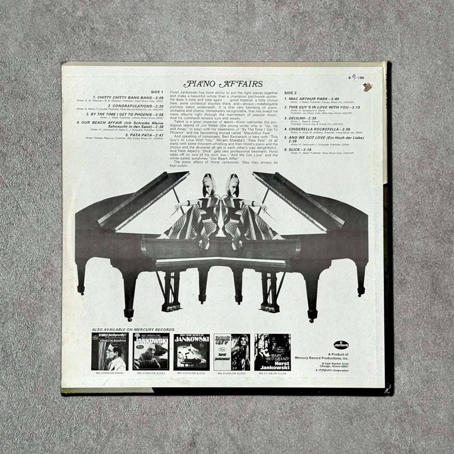 Horst Jankowski “Piano Affairs” Vintage Record Vinyl Other