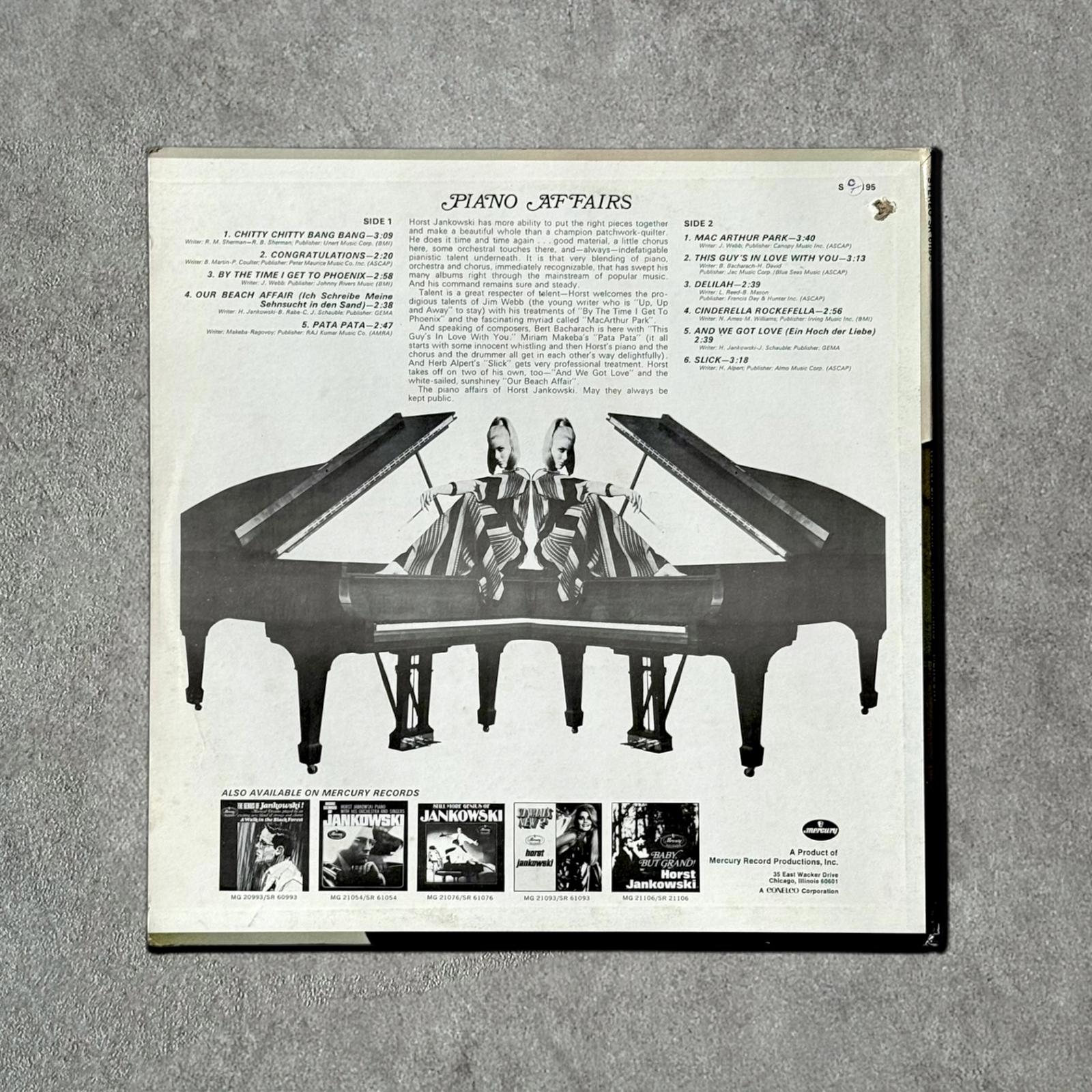 Horst Jankowski “Piano Affairs” Vintage Record Vinyl Other