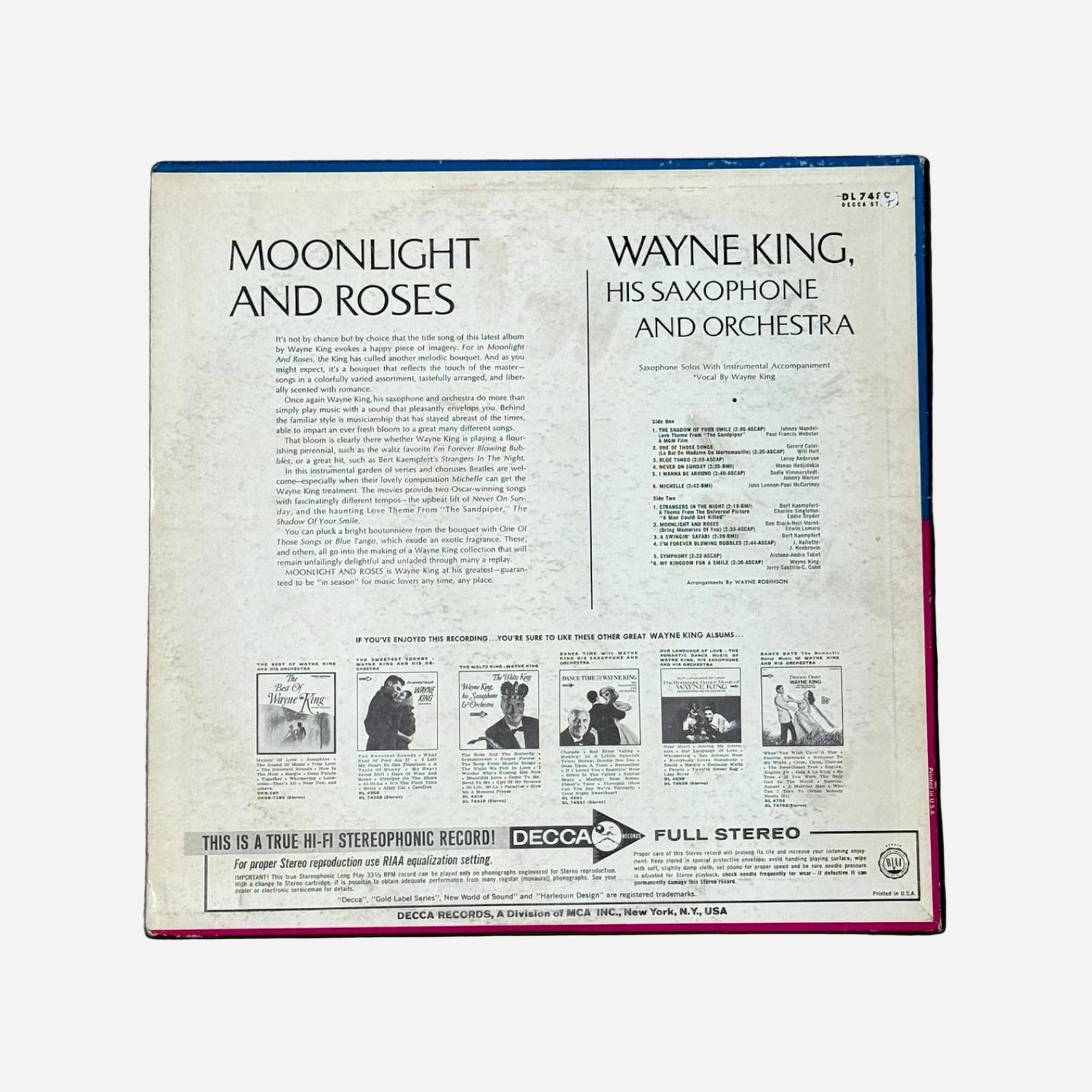 Wayne King “Moonlight and Roses” Vintage Record Vinyl Other
